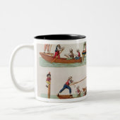 De beroemde joust tussen de dansers tweekleurige koffiemok (Links)