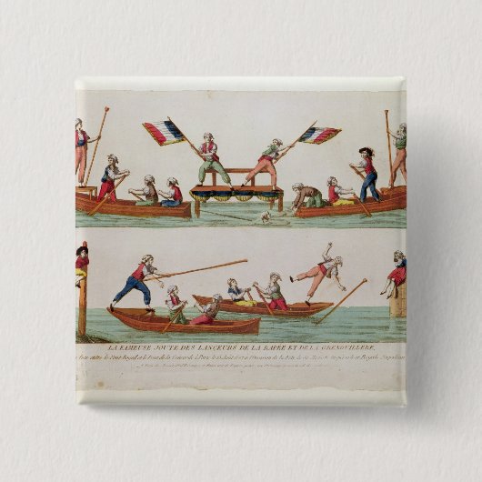 De beroemde joust tussen de dansers vierkante button 5,1 cm (Voorkant)