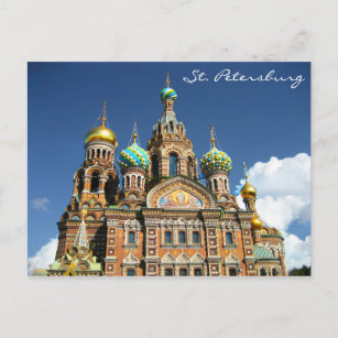 De beroemde kerk uit Sint-Petersburg Rusland Briefkaart