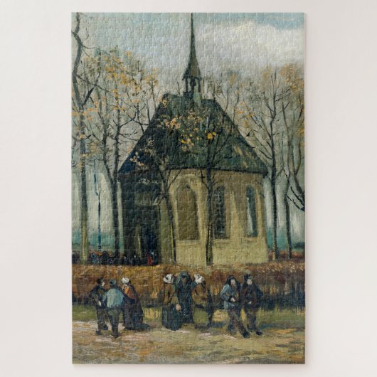 De beroemde kerk van Van Gogh Legpuzzel (Verticaal)