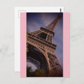 De beroemde Landmark Foto van de Eiffel Tower van Briefkaart (Voorkant / Achterkant)
