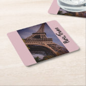De beroemde Landmark Foto van de Eiffel Tower van  Kartonnen Onderzetters (Schuin)