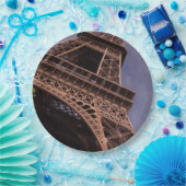 De beroemde Landmark Foto van de Eiffel Tower van  Papieren Bordje (Feest)