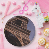 De beroemde Landmark Foto van de Eiffel Tower van  Papieren Bordje (Feest)
