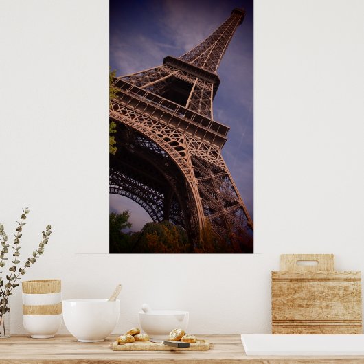 De beroemde Landmark Foto van de Eiffel Tower van  Poster (Keuken)
