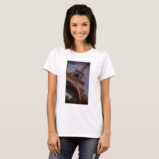 De beroemde Landmark Foto van de Eiffel Tower van  T-shirt (Voorkant volledig)
