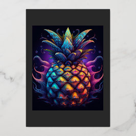 De beroemde Mandelbrot-ananas Folie Feestdagenkaart