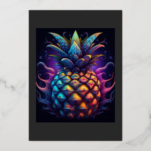 De beroemde Mandelbrot-ananas Folie Feestdagenkaart