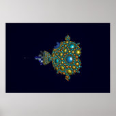 De beroemde Mandelbrot plaatste wit op donkerblauw Poster (Voorkant)