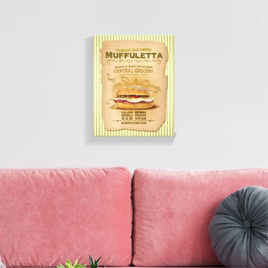 De beroemde Muffuletta sandwich Canvas Afdruk (Insitu (Woonkamer))