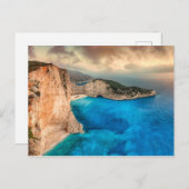 De beroemde Navagio (schipbreuk) op het eiland Zak Briefkaart (Voorkant / Achterkant)