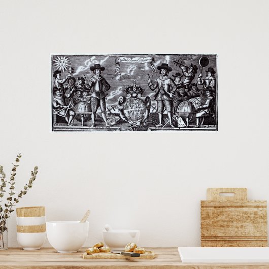 De beroemde ontdekkers van Engeland Poster (Keuken)