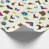 De beroemde punten van Texas de eenzame sterstaat Cadeaupapier (Hoek)