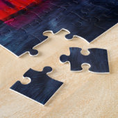 De beroemde rode Londense bussen. Legpuzzel (Zijkant)