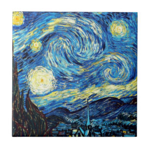 De beroemde schilderij van Van Gogh, De sterrennac Tegeltje