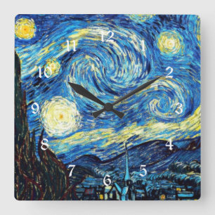 De beroemde schilderij van Van Gogh, De sterrennac Vierkante Klok