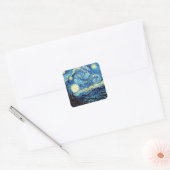 De beroemde schilderij van Van Gogh, Sterrennacht Vierkante Sticker (Envelop)