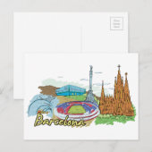 De beroemde stad Barcelona Briefkaart (Voorkant / Achterkant)