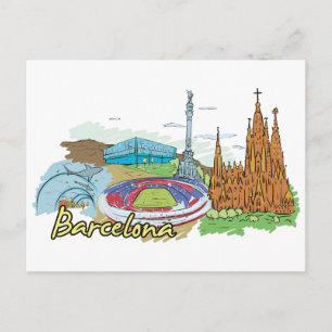 De beroemde stad Barcelona Briefkaart
