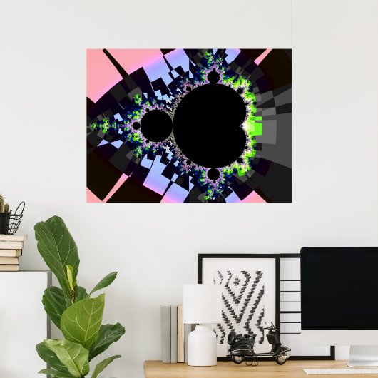 De beroemde volledige Mandelbrot set Poster (Thuiskantoor)