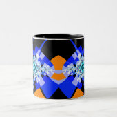 De beroemde volledige Mandelbrot set Tweekleurige Koffiemok (Center)