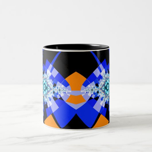 De beroemde volledige Mandelbrot set Tweekleurige Koffiemok (Center)