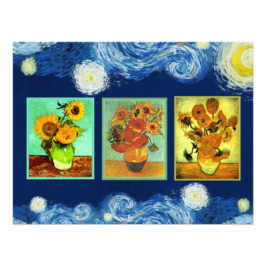 De beroemde Zonnebloemen van Van Gogh Foto Afdruk (Voorkant)