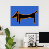 De beroemde Zwarte Dachshund Poster (Thuiskantoor)