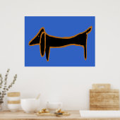 De beroemde Zwarte Dachshund Poster (Keuken)