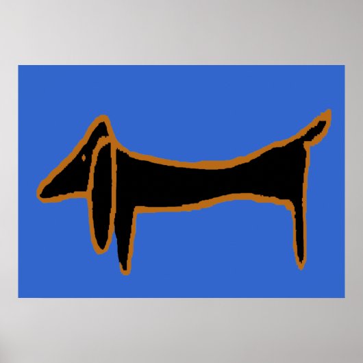De beroemde Zwarte Dachshund Poster (Voorkant)