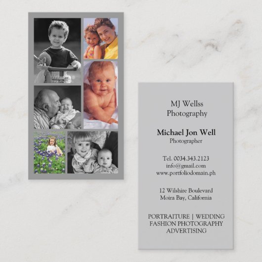 De Beroeps van de fotograaf Visitekaartje (Voorkant / Achterkant)