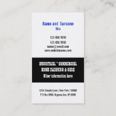 De beroeps van de schoonmaakdienst PERSONALIZE Visitekaartje (Achterkant)