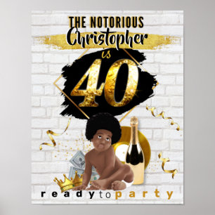 De beruchte 40e verjaardag Black Gold 90s Hip Hop Poster