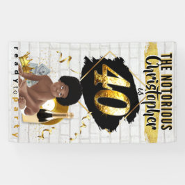 De beruchte 40e verjaardag Black|Gold 90s Hip Hop Spandoek