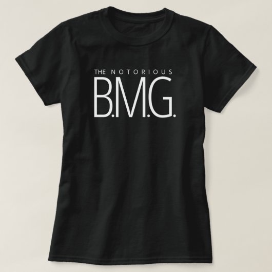 De beruchte BM.G (zwart) T-shirt (Design voorkant)