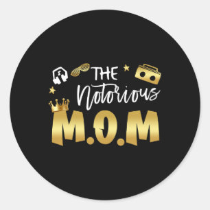 De beruchte moeder old school grappige hiphop moed ronde sticker