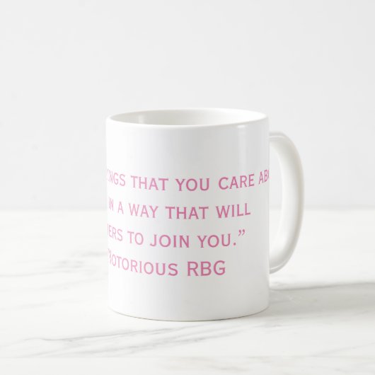De beruchte Mok van het citaat RBG (Voorkant rechts)