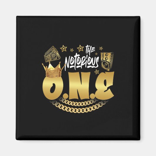 De beruchte one old school hiphop grappig 1e BIR Magneet (Voorkant)