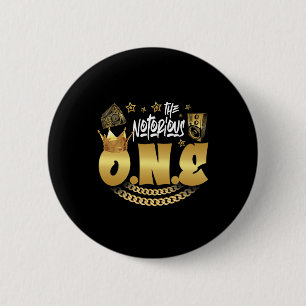De beruchte one old school hiphop grappig 1e BIR Ronde Button 5,7 Cm