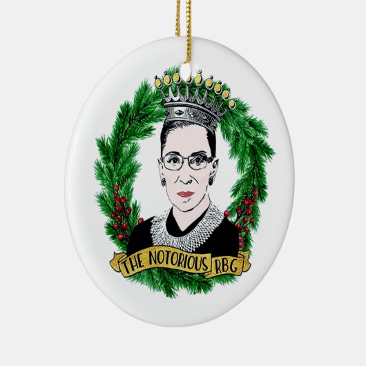 De beruchte RBG Ruth Bader Ginsburg kerst Keramisch Ornament (Rechts)