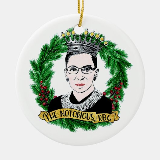 De beruchte RBG Ruth Bader Ginsburg kerst Keramisch Ornament (Voorkant)