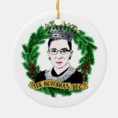 De beruchte RBG Ruth Bader Ginsburg kerst Keramisch Ornament (Achterkant)