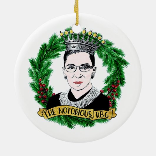 De beruchte RBG Ruth Bader Ginsburg kerst Keramisch Ornament (Achterkant)