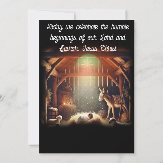 de bescheiden beginjaren van Jezus Feestdagenkaart (Voorkant)