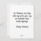 de bescheiden beginjaren van Jezus Feestdagenkaart (Achterkant)