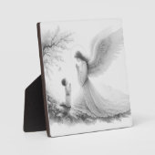 De beschermengel bidt met het kind fotoplaat (Voorkant)