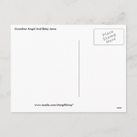 De beschermengel van Kerstmis en Baby Jezus Feestdagenkaart (Achterkant)