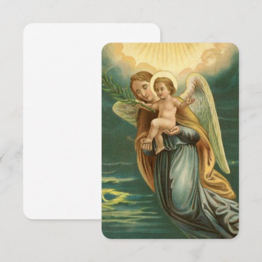 De beschermengel van Kerstmis en Baby Jezus Kaart (Voorkant / Achterkant)