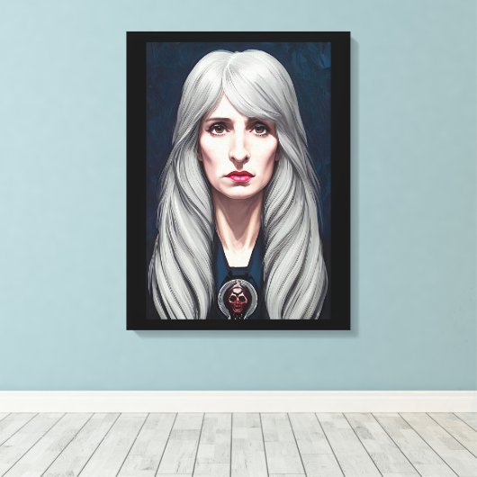 De beschermer van de heks Fantasy kunst schilderen Canvas Afdruk (Insitu (Houten vloer))