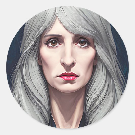 De beschermer van de heks Fantasy kunst schilderen Ronde Sticker (Voorkant)